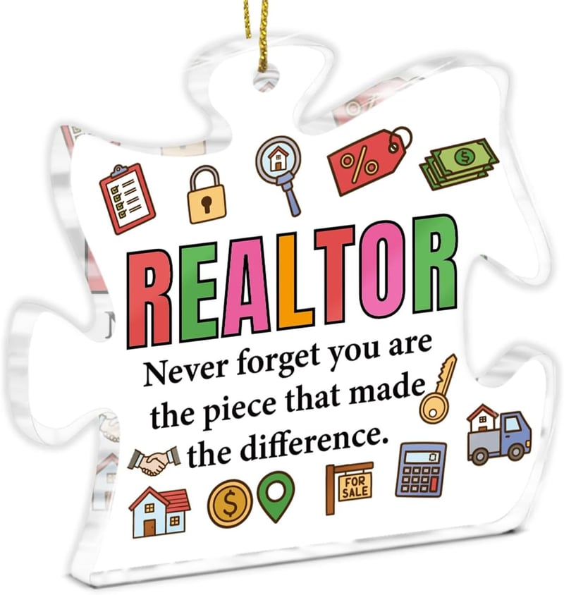 Realtor Puzzle Piece Ornament - Thank You Gift for Agents