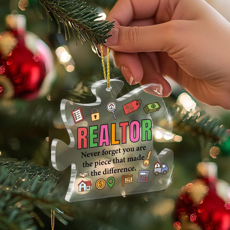 Realtor Puzzle Piece Ornament - Thank You Gift for Agents