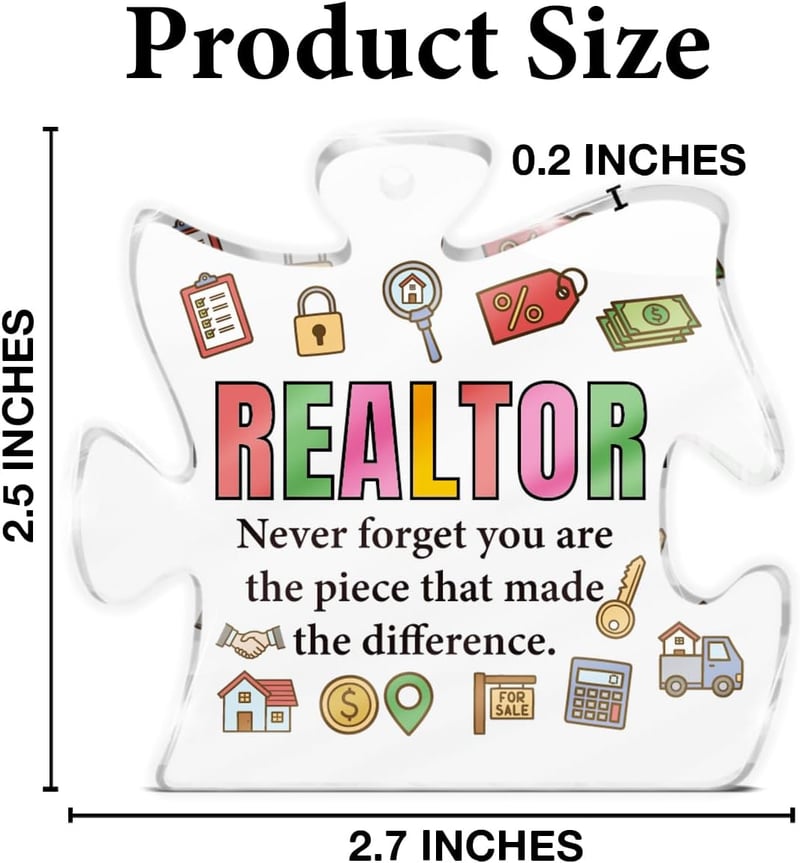 Realtor Puzzle Piece Ornament - Thank You Gift for Agents