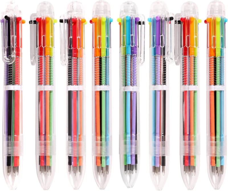 Multicolor 6-in-1 Ballpoint Pen Set for Students & Office Use