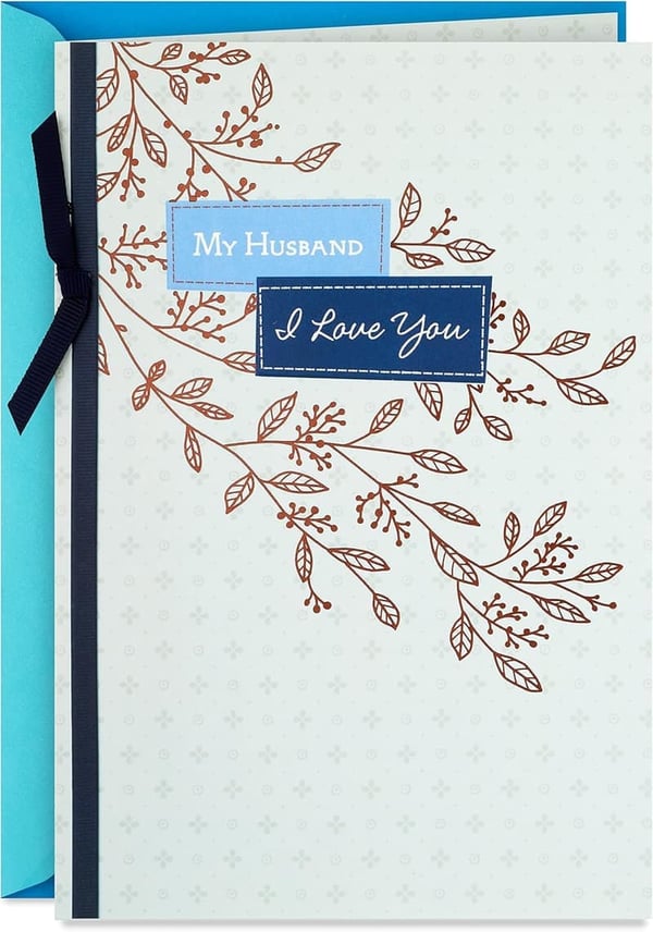 Father's Day Card for Husband with Stitched Accents