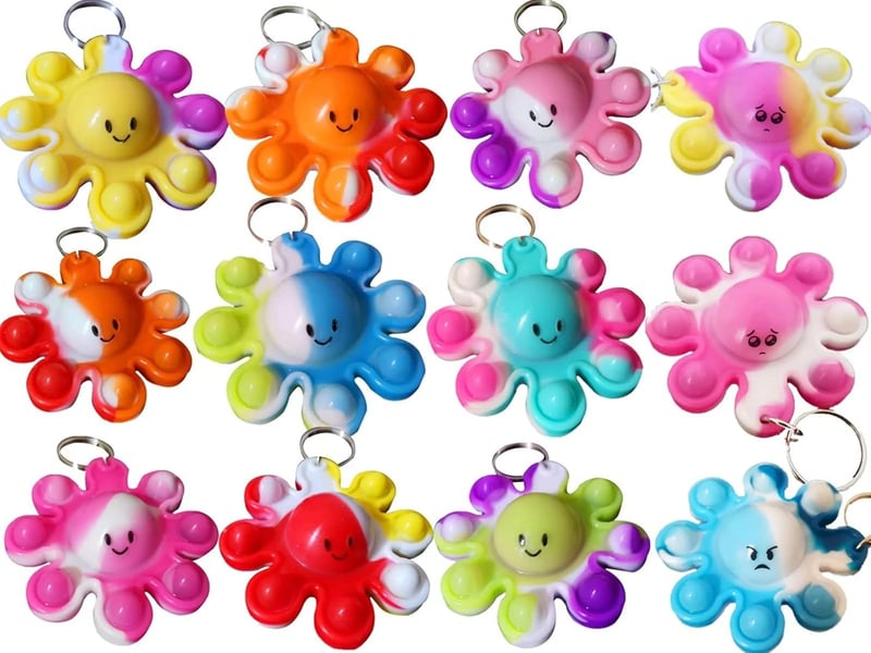 Mini Octopus Backpack Keychains - 30 Pack Student Party Favors