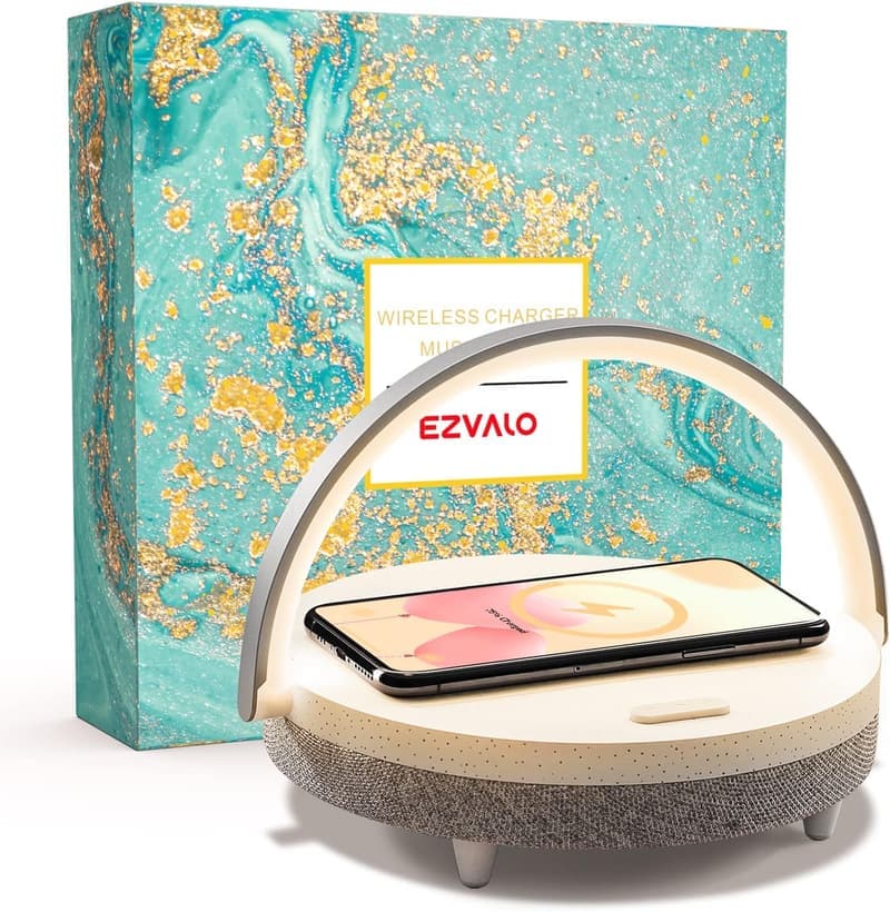 4-in-1 Dimmable LED Music Table Lamp with Wireless Charger
