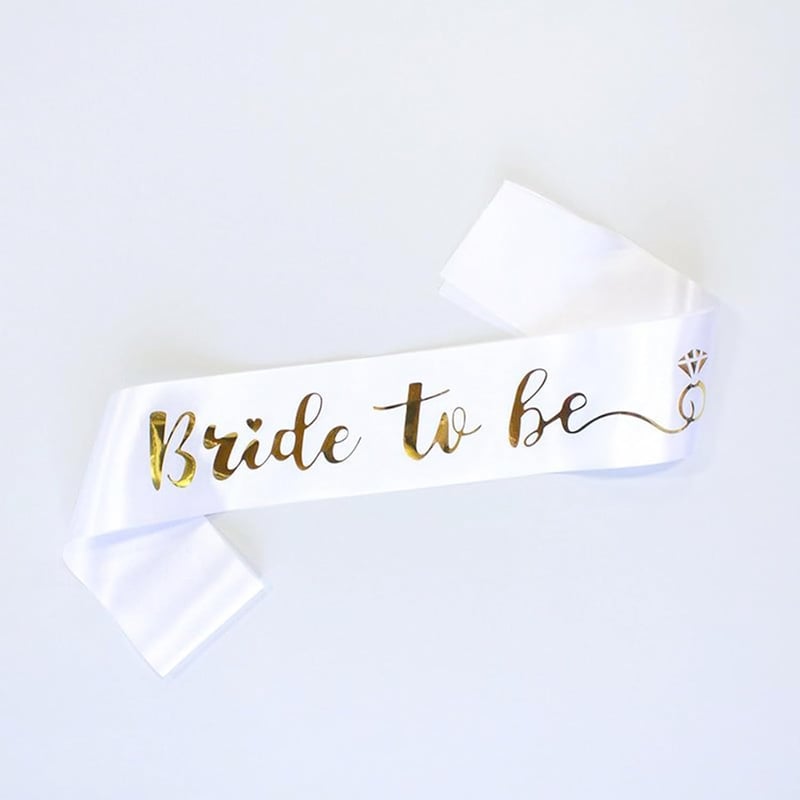 Bridal Shower Bride-to-Be Satin Sash with Rose Gold Lettering