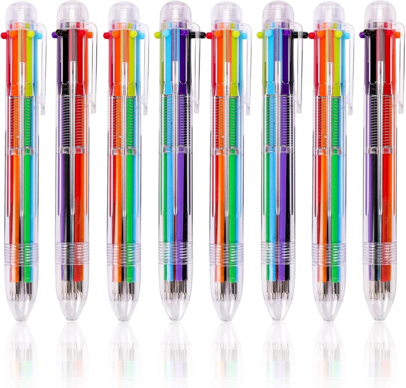 Multicolor Retractable Ballpoint Pens - 28 Pack for Students