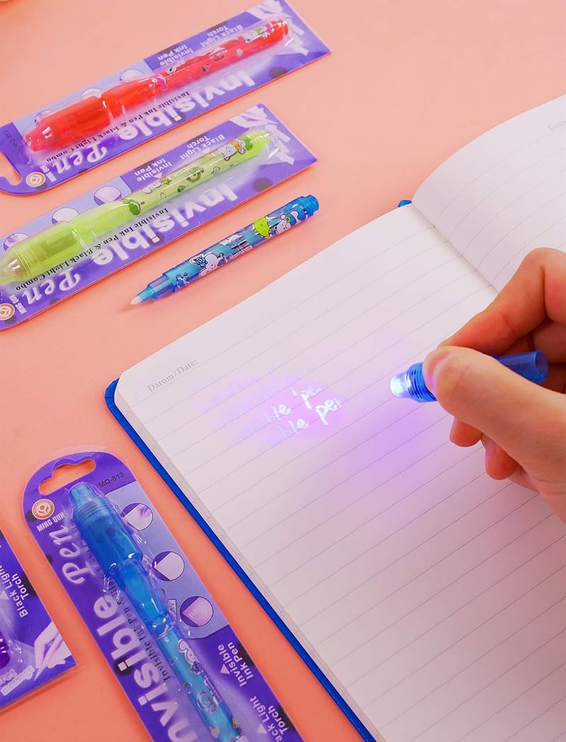 24-Piece Invisible Ink Spy Pen Set for Kids' Parties