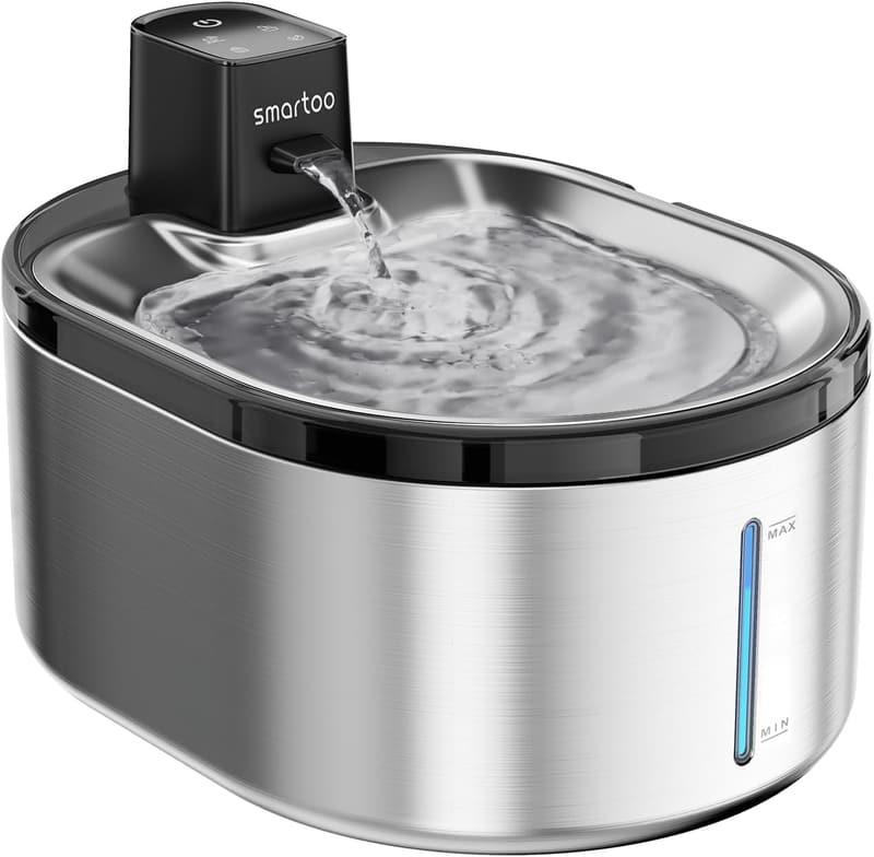 Battery-Operated Stainless Steel Cat & Dog Water Fountain