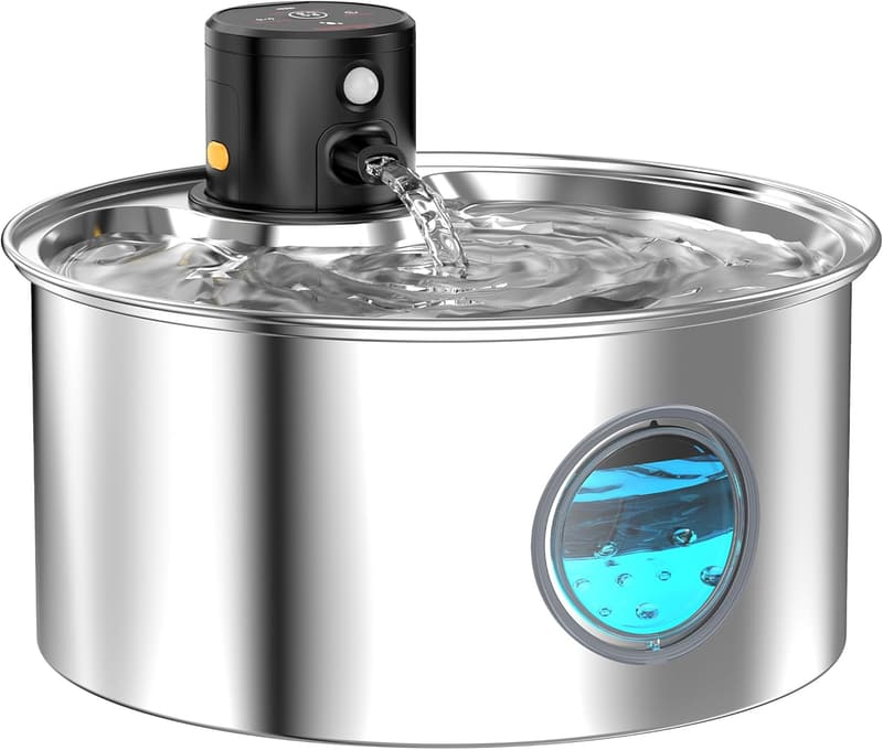 Wireless Cat Water Fountain - Rechargeable Stainless Steel 3.2L
