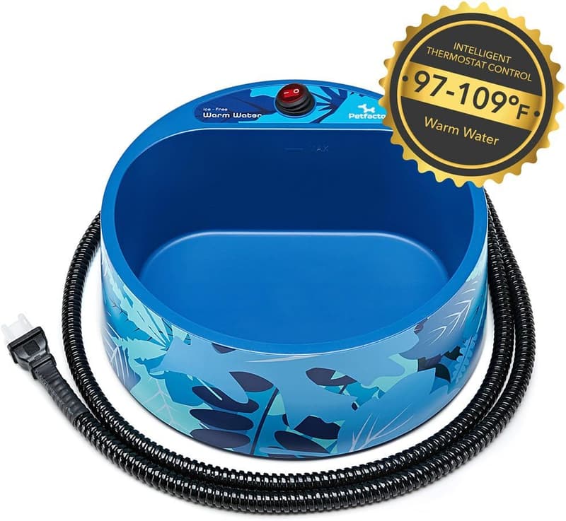Outdoor Heated Pet Water Bowl with Waterproof Switch