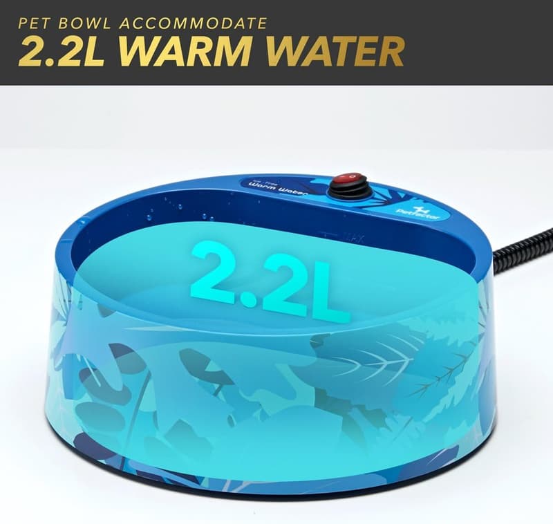 Outdoor Heated Pet Water Bowl with Waterproof Switch