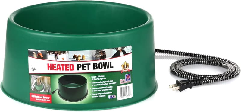 Heated Pet Water Bowl for Dogs & Cats - 1.5 Gal, Anti-Chew Cord