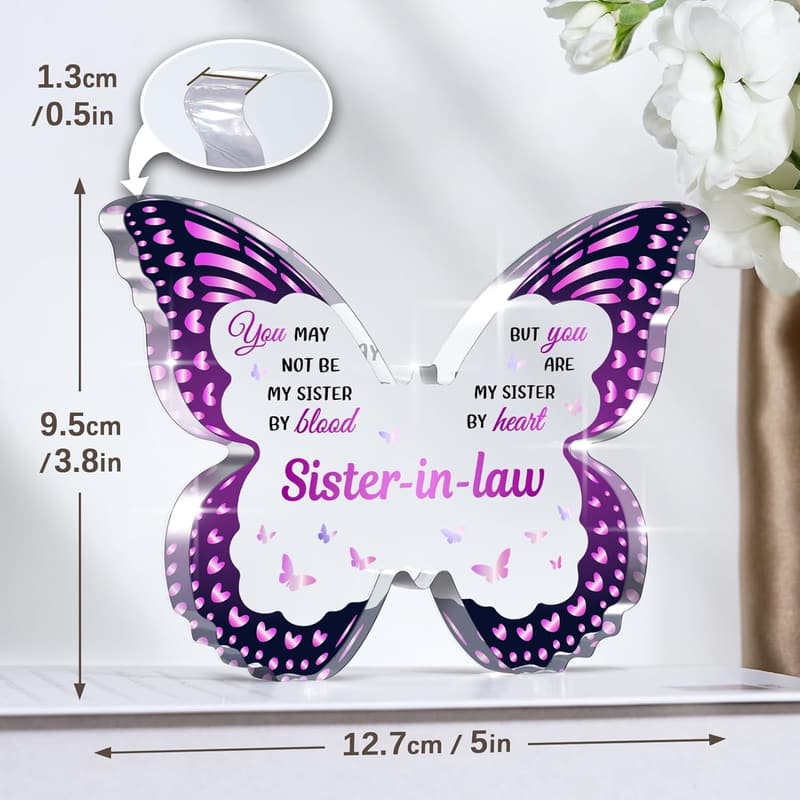 Butterfly Acrylic Plaque for Sister-in-Law's Birthday