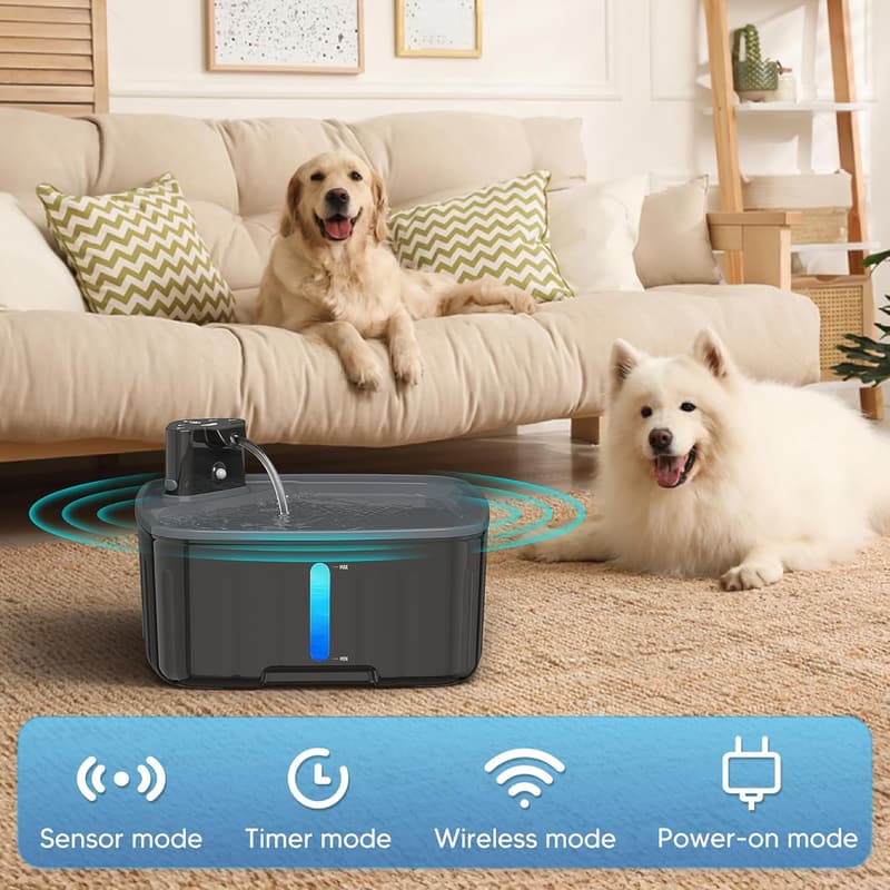 Large Dog Water Fountain - 2.1GAL Battery Operated, BPA-Free