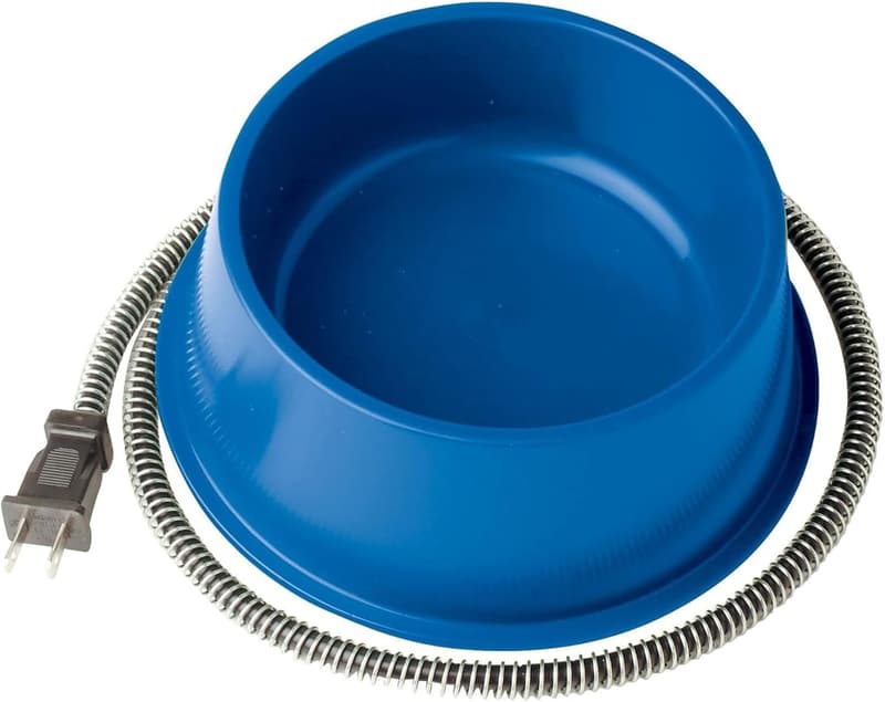 Heated Pet Bowl - 1 Quart, Anti-Chew Cord, 25 Watts - Blue