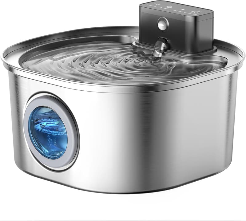 Pet Water Fountain: Stainless Steel Cordless 3.2L Motion Sensor