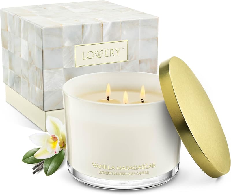Luxury Vanilla Soy Candle - Large 3-Wick Aromatherapy Gift