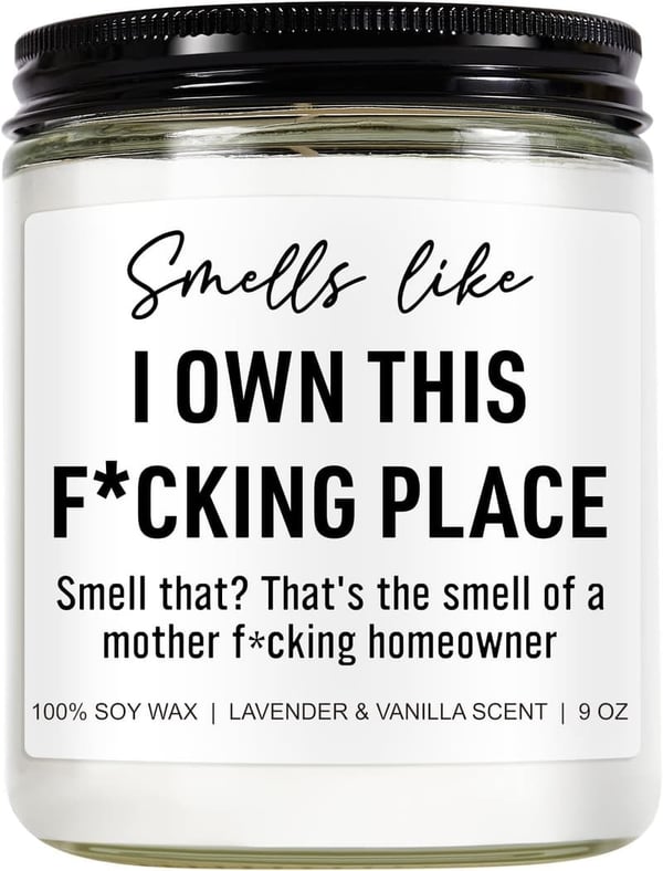 Housewarming Gift: Funny Scented Candle for New Homeowners - 9 oz