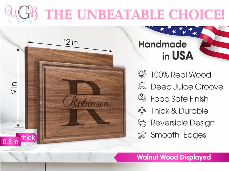 Custom Engraved Cutting Board for Weddings & Anniversaries