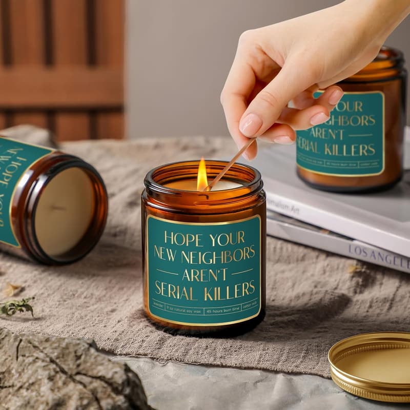 Funny Candle Set for New Home Gift - Ideal for Friends & Couples