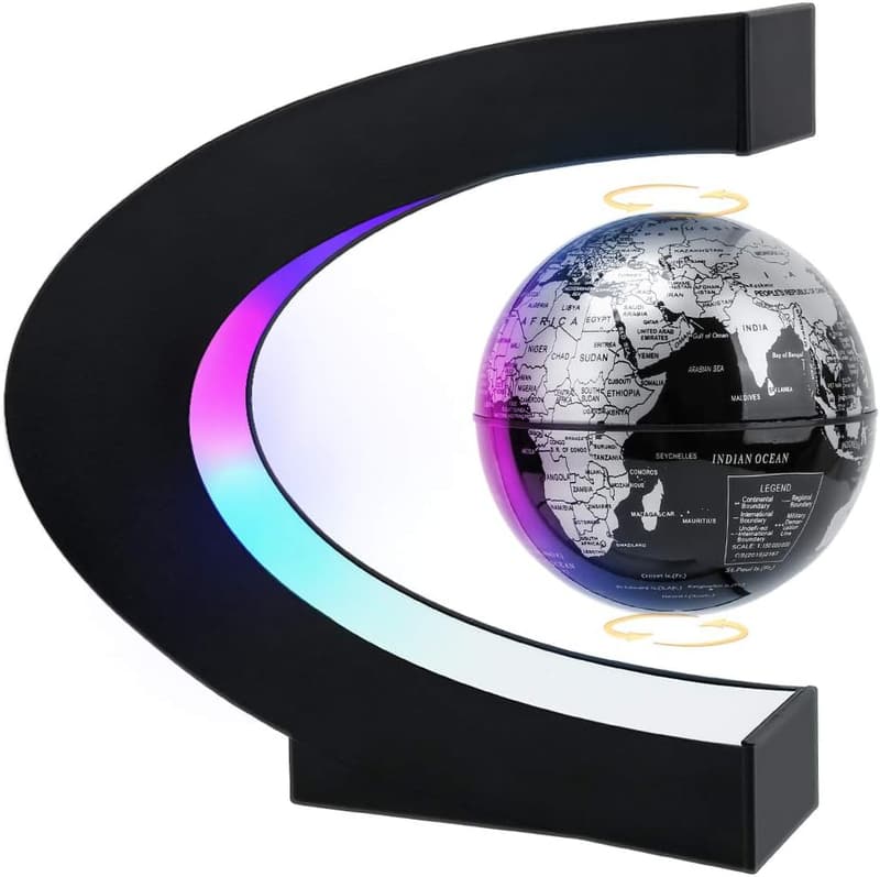 Magnetic Levitating Globe with LED Light - Cool Tech Gift for Kids