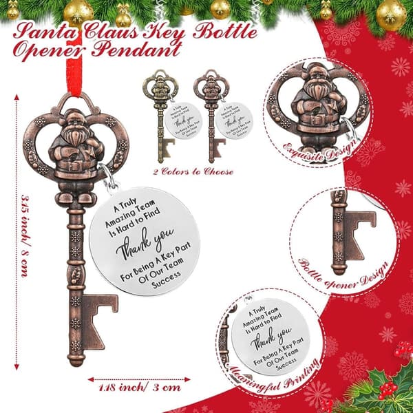 Christmas Tree Key Ornaments Set for Team Appreciation Gifts