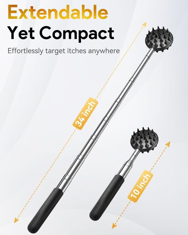 Telescoping Back Scratcher with Detachable Heads - Father's Day Gift