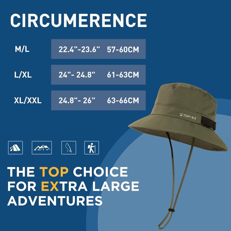 Lightweight XL Men's UPF 50 Wide Brim Sun Hat for Outdoor Activities