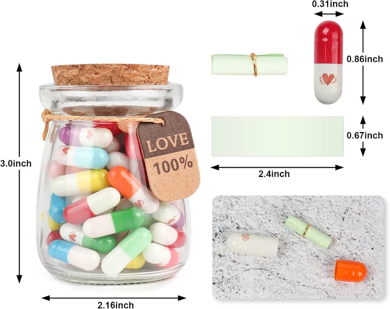 Long Distance Relationship Gift: 50 Mixed Capsule Letters