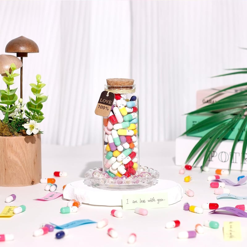 Long Distance Love Notes - 100pcs Message Capsules in Bottles