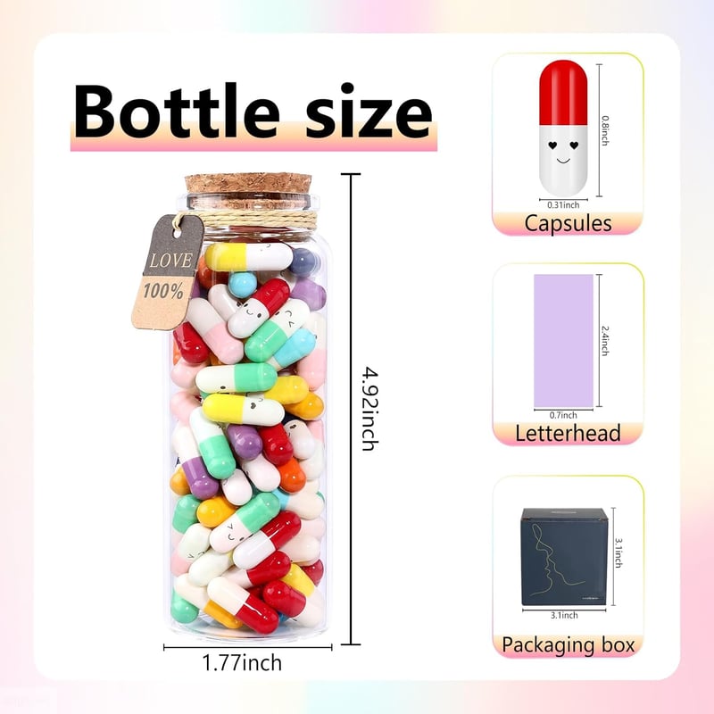 Long Distance Love Notes - 100pcs Message Capsules in Bottles