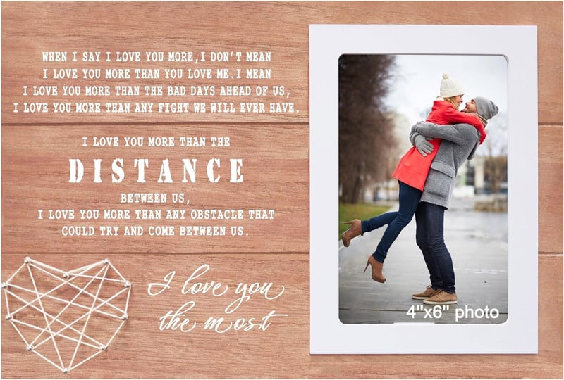 Long Distance Relationship Wooden Photo Frame Gift