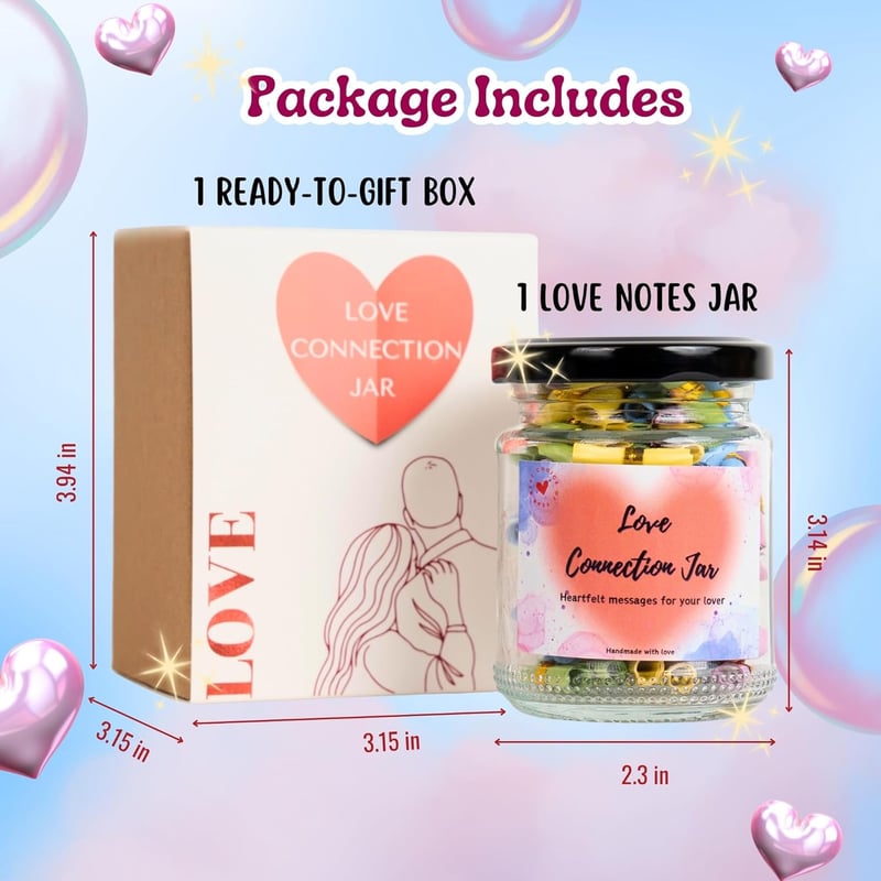 Love Notes Jar - 90 PCS Long Distance Relationship Gift