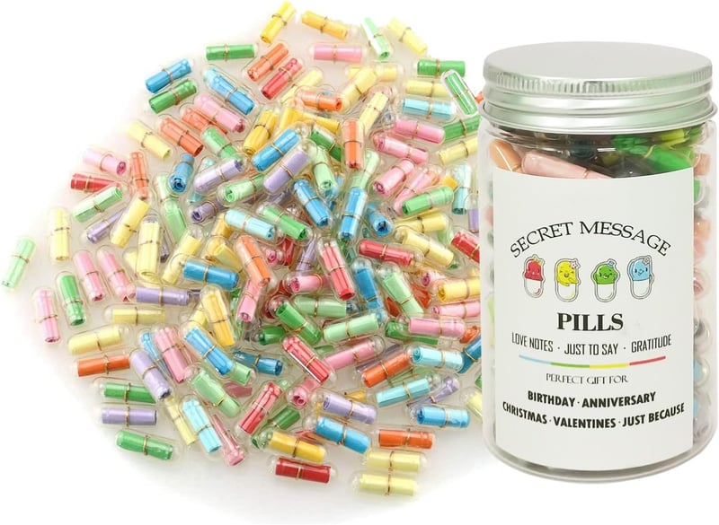 Love Note Pills Gift Set for Couples - 110 Blank Messages