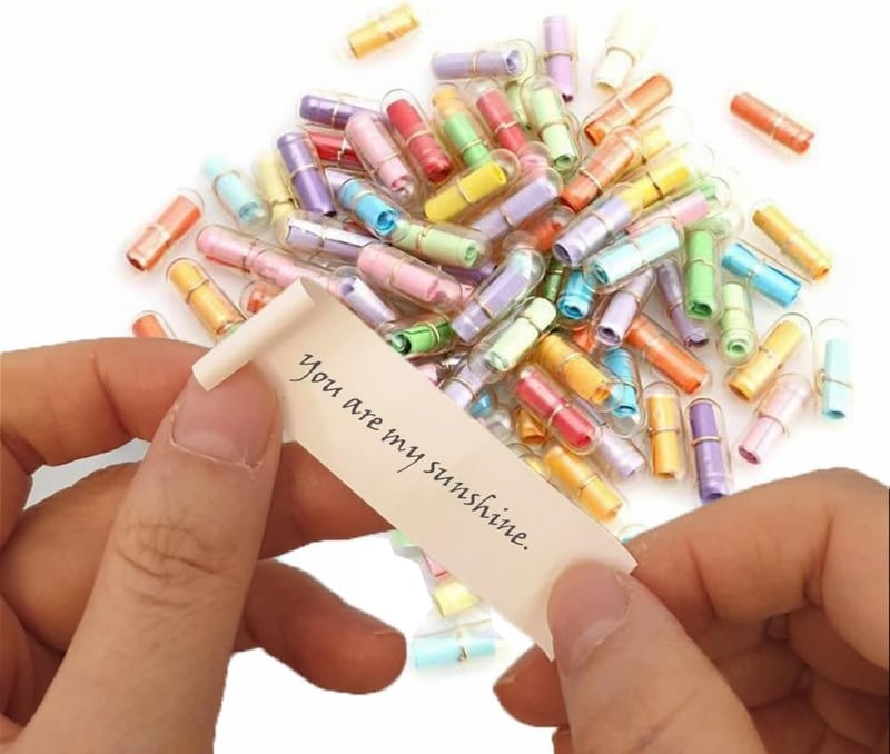 Love Note Pills Gift Set for Couples - 110 Blank Messages