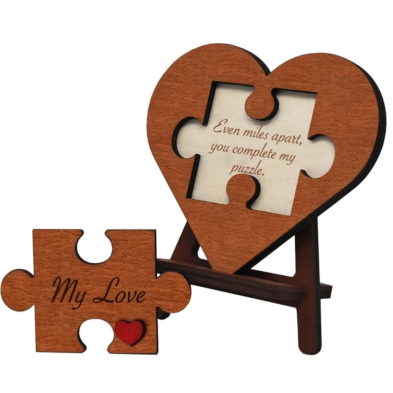 Long Distance Love Gifts - Engraved Wooden Heart