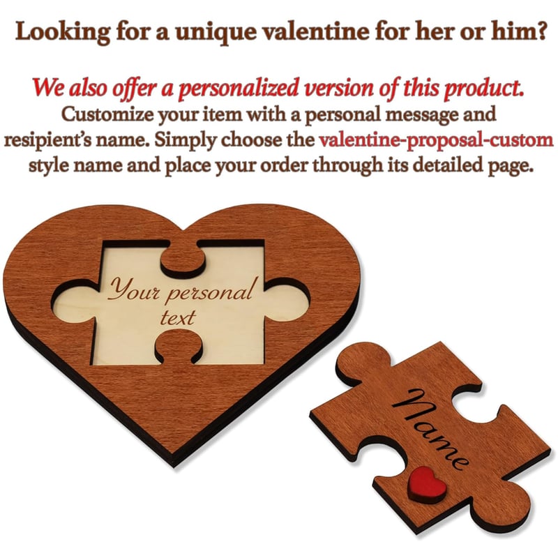 Long Distance Love Gifts - Engraved Wooden Heart