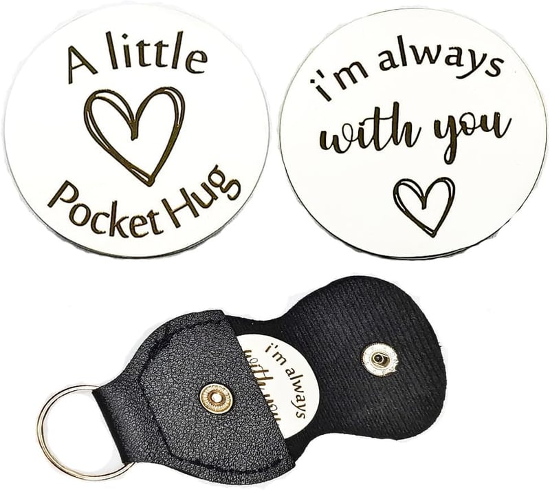Long Distance Relationship Pocket Hug Keychain Token