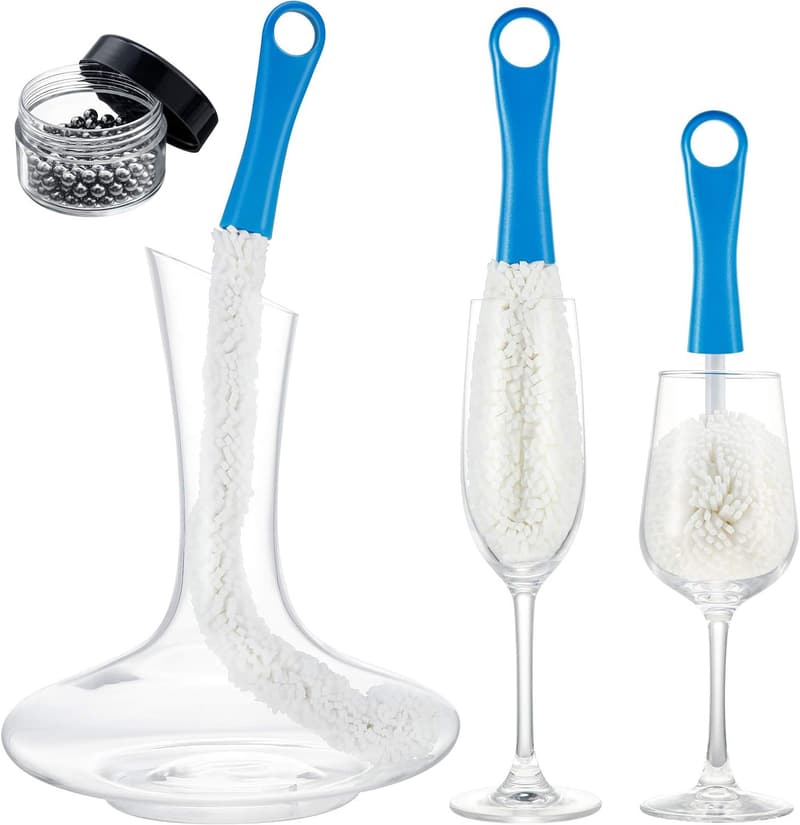 Decanter Cleaning Brush Set with Beads for Glassware Reinigung