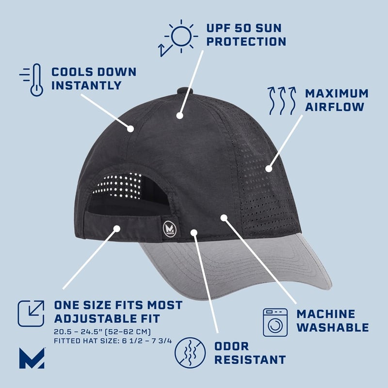 Mission Cooling Apex Hat - Lightweight Adjustable Baseball Cap with UPF 50