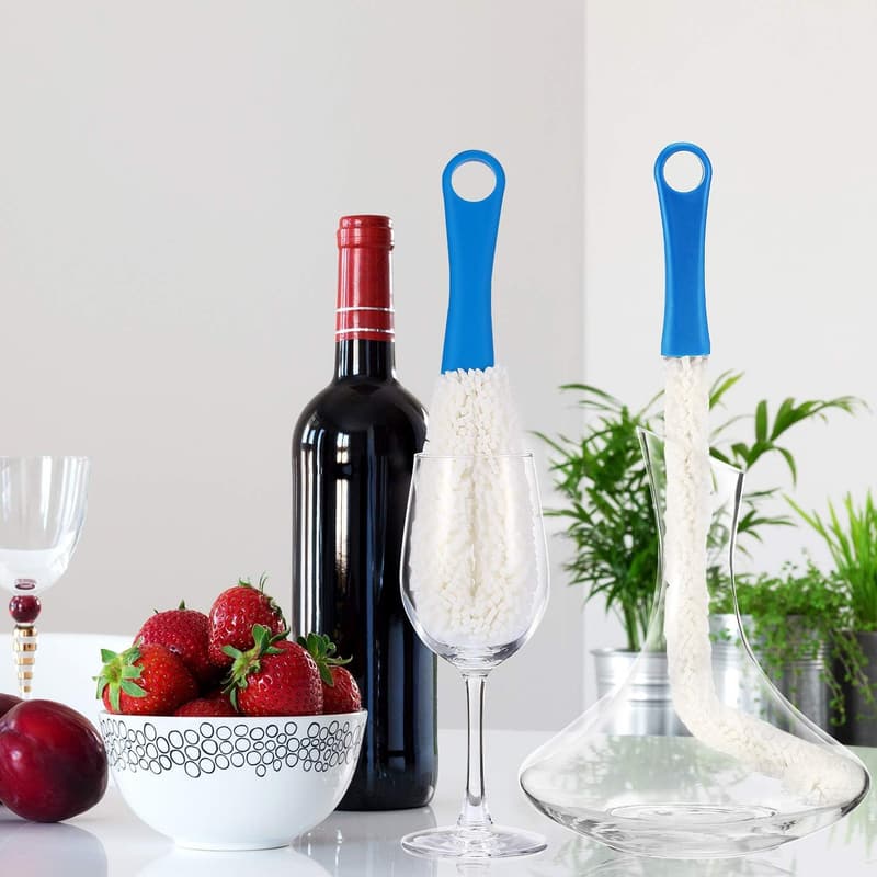 Decanter Cleaning Set: 3 Brushes & 400 Reusable Beads