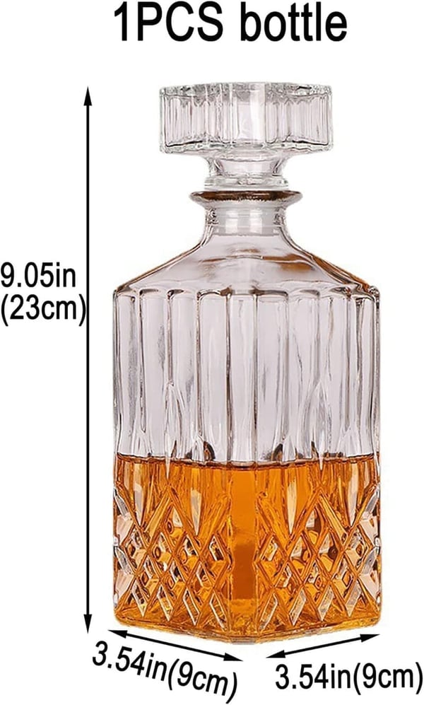 33.8 oz Crystal Whiskey Decanter for Spirits