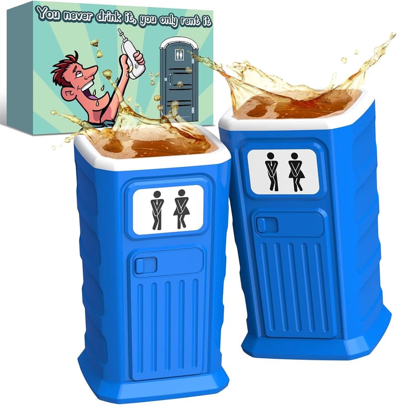 Funny Porta Potty Shot Glasses - Gag Gift for Adults
