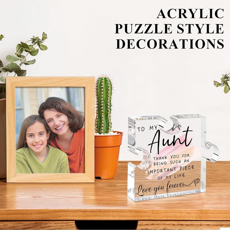 Unique Acrylic Puzzle Plaque for Aunt's Birthday