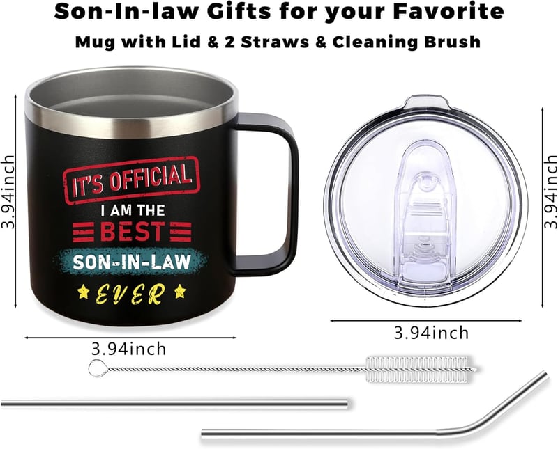 Birthday Gift for Son-in-Law - Stainless Steel Insulated Mug 14 oz