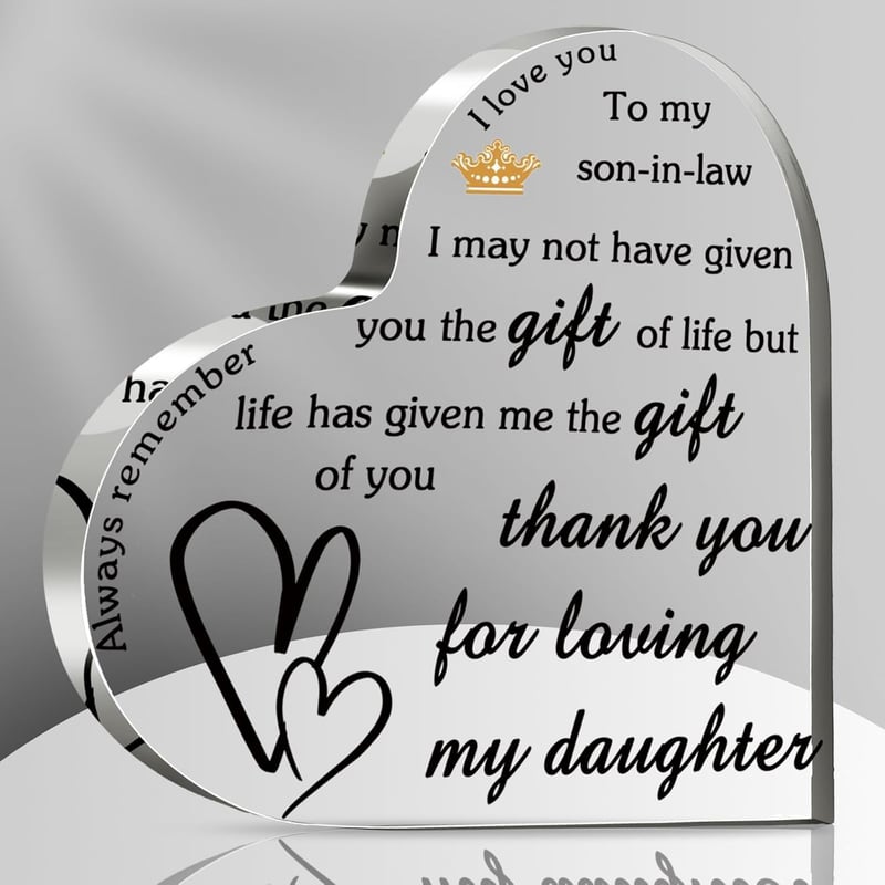 Heart Acrylic Gift for Son-in-Law - Birthday & Christmas