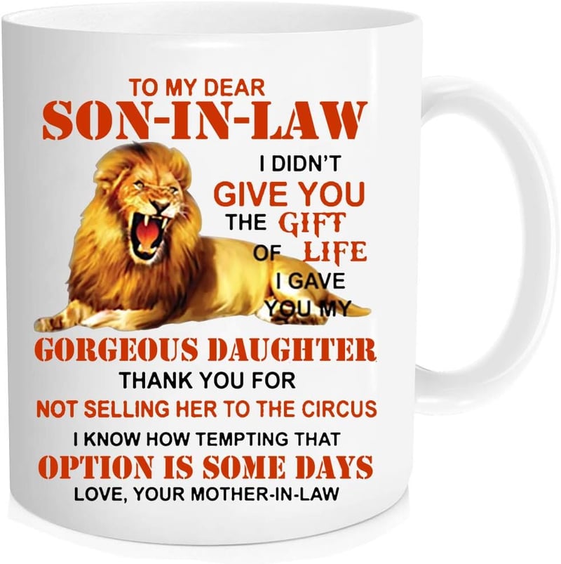 Christmas Mug for Son-in-Law - 11 oz Lion Design