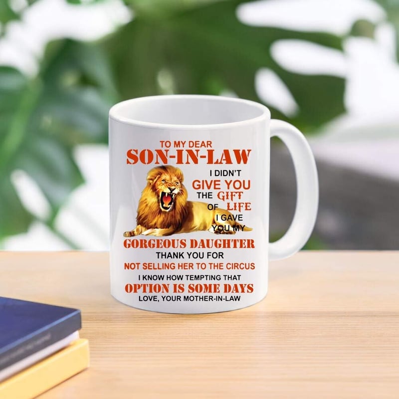 Christmas Mug for Son-in-Law - 11 oz Lion Design