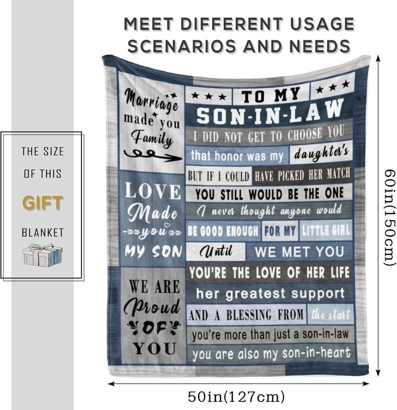 Son-in-Law Gifts: Ultra Soft Plush Blanket for Any Occasion