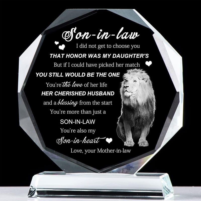 Son-in-Law Birthday Glass Keepsake Gift from Mother-in-Law
