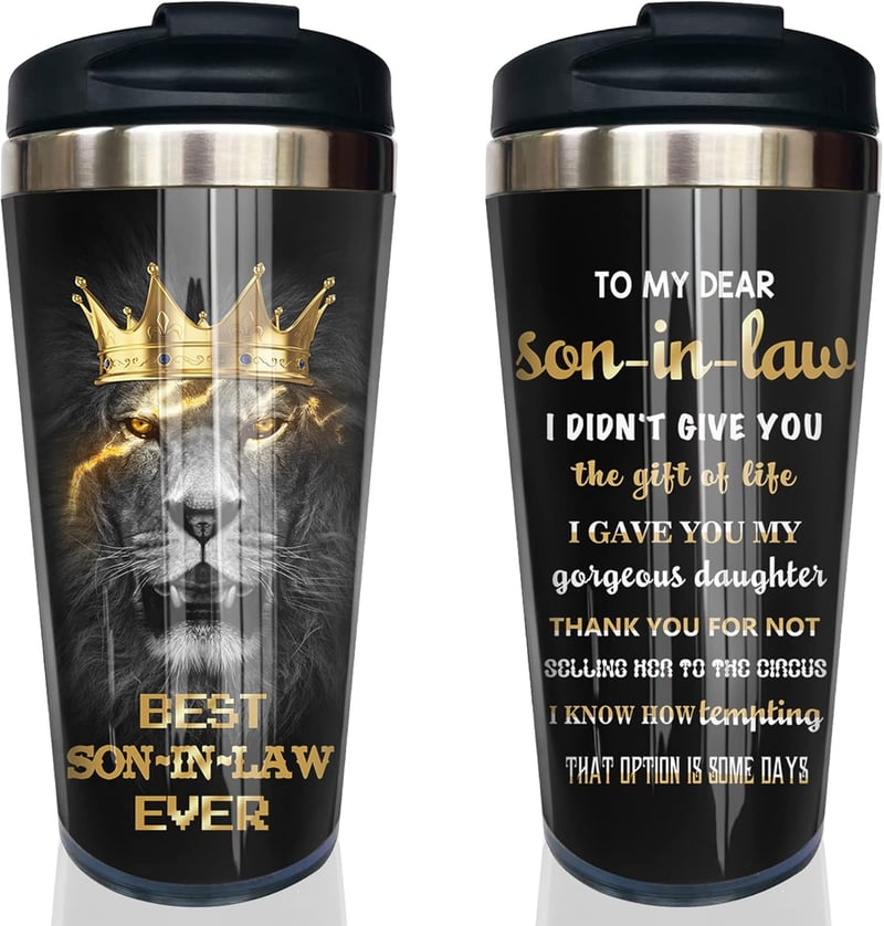Father's Day Coffee Tumbler for Son-in-Law - 15 oz Travel Mug